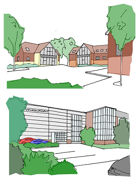 commercial offices sketches